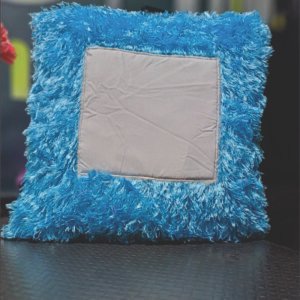 Customize / Blue Fur Square Cushion