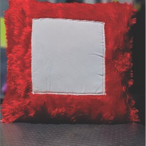 Customize / Red Fur Square Cushion