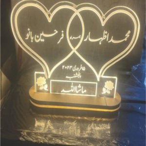 Customized Double Heart Night Lamp / Acrylic Led Stand / PP-01026