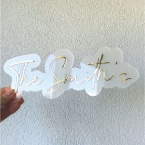 Customized Signage / Gold White Acrylic